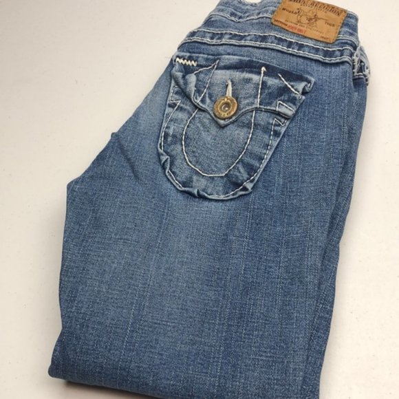 True Religion Denim - VINTAGE TRUE RELIGION JOEY BIG T FLARE BOOT JEANS 28x31 MADE IN USA 🇺🇸